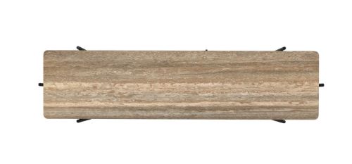 GUBI TS Console 2 Racks 120x30x72 cm - Black Base/Warm Taupe Travertine