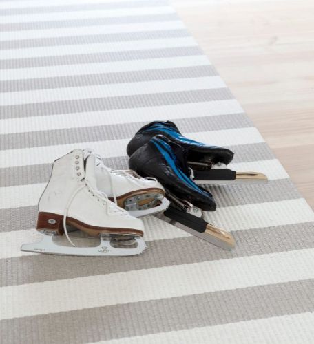 Woodnotes Big Stripe Carpet Sewn Edges 80x200 cm - Stone/White