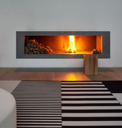 Woodnotes Big Stripe Carpet Sewn Edges 80x200 cm - Black/Stone
