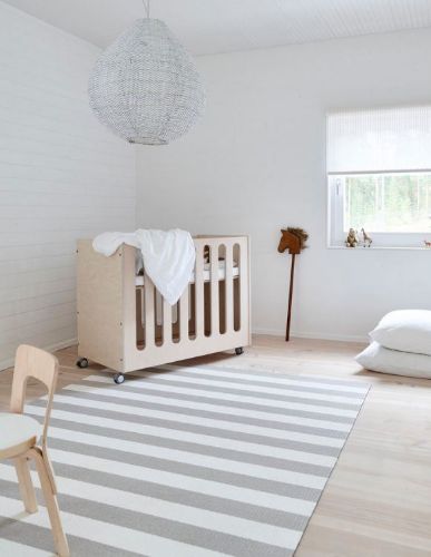 Woodnotes Big Stripe Carpet Sewn Edges 170x240 cm - Stone/White