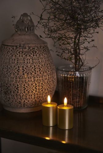 Sirius Sille Mini 2 stk Batteridrevet Stearinlys H: 7 cm - Guld