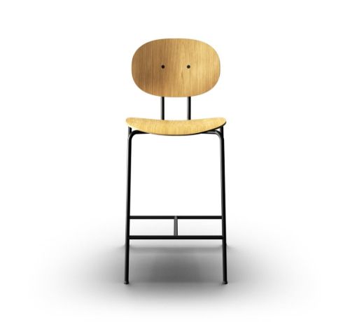 Sibast Furniture Piet Hein Bar Chair SH: 65 cm Black - Oiled Oak