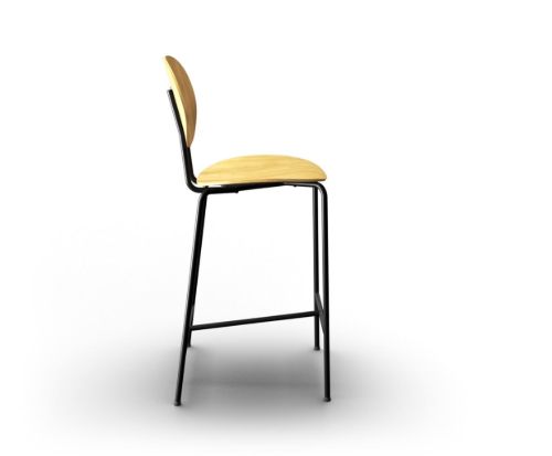 Sibast Furniture Piet Hein Bar Chair SH: 65 cm Black - Oiled Oak