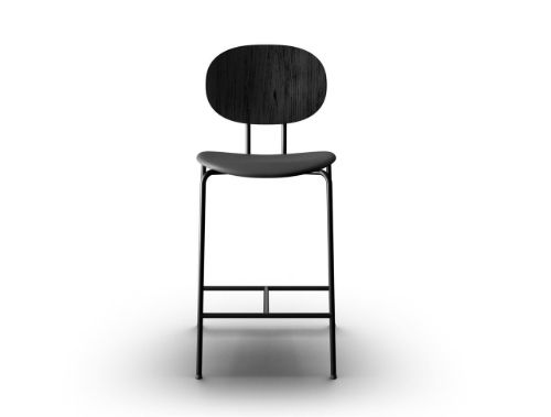 Sibast Furniture Piet Hein Bar Chair SH: 65 cm Black - Black Oak/Dunes Anthrazite
