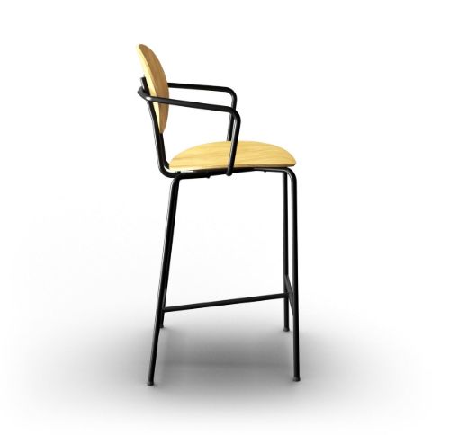 Sibast Furniture Piet Hein Bar Chair w. Armrest SH: 65 cm - Oil Oak