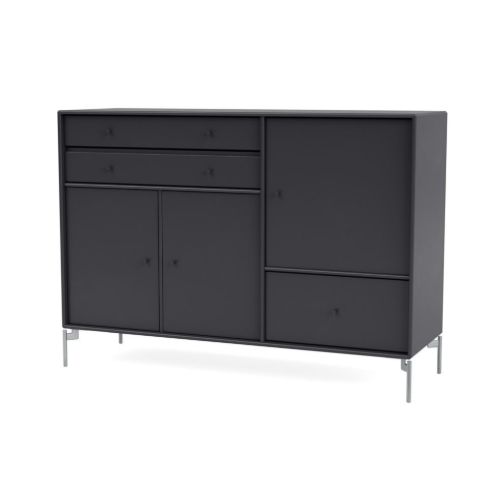 Montana Mega 201202 Skænk med ben 115,2x38 cm - 04 Anthracite / Matkrom