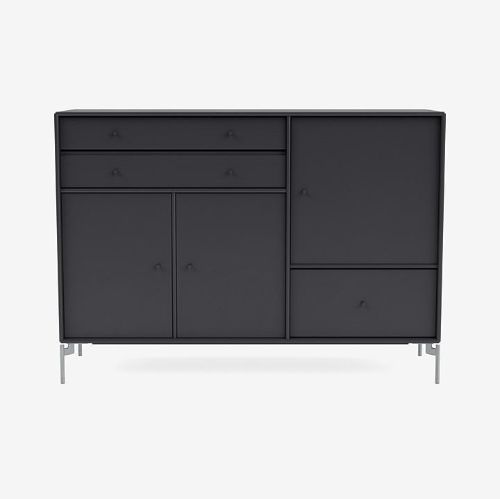 Montana Mega 201202 Skænk med ben 115,2x38 cm - 04 Anthracite / Matkrom