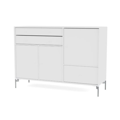 Montana Mega 201202 Skænk med ben 115,2x38 cm - 101 NewWhite / Matkrom