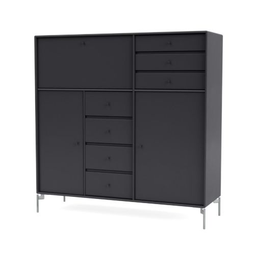 Montana Mega 201802 Skænk med ben 115,2x38 cm - 04 Anthracite / Matkrom