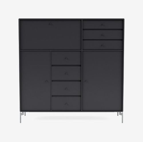 Montana Mega 201802 Skænk med ben 115,2x38 cm - 04 Anthracite / Matkrom