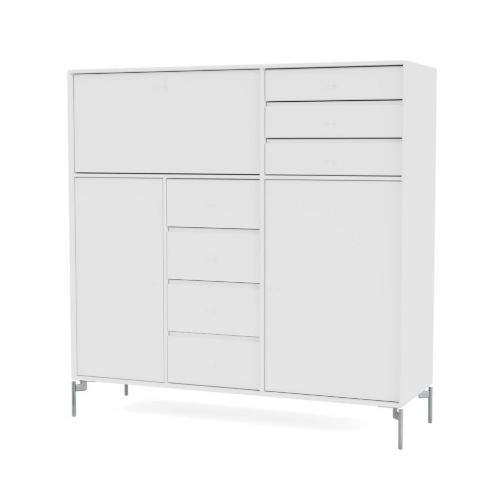 Montana Mega 201802 Skænk med ben 115,2x38 cm - 101 NewWhite / Matkrom