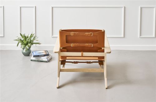 Duus & Møller Serengeti Lænestol SH: 32,6 cm - Massiv Eg/Cognac