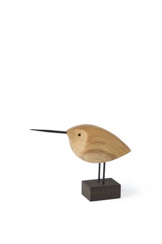 Warm Nordic Beak Bird Awake Snipe 13x18,5 cm - Olieret Teak