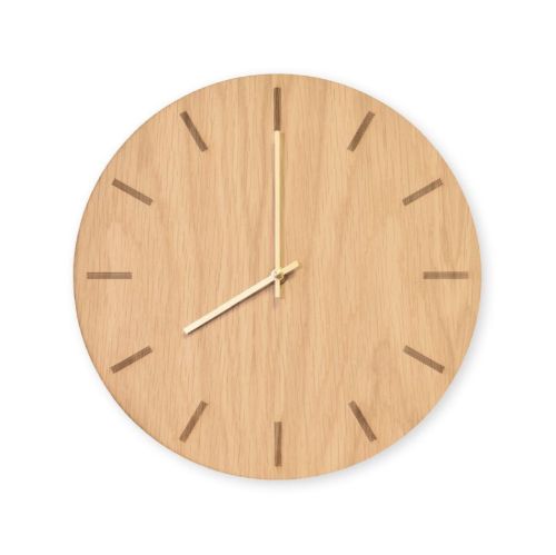 Hemverk Vægur Ø: 28 cm – Light Oak/Silver