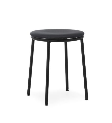 Normann Copenhagen Circa Skammel Polstret H: 45 cm - Ultra Læder Sort 41599