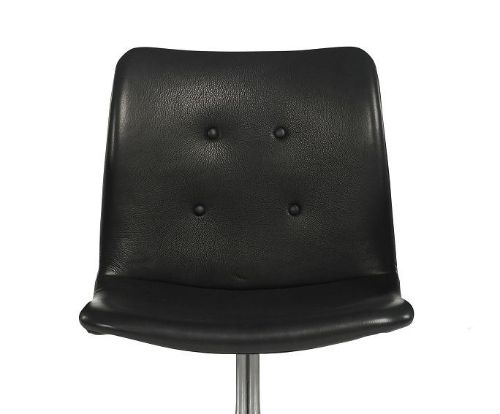 Bent Hansen Primum Stol Fast Base SH: 45 cm - Zenzo 2 207 Læder/Rustfrit Stål