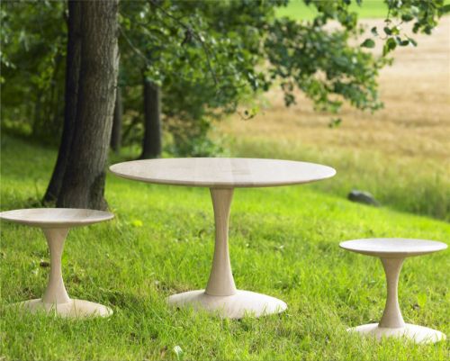 Snedkergaarden Nanna Ditzel Trisse Sofabord ND 112 Ø: 75 cm - Hvidolieret Eg