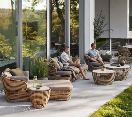 Cane-line Outdoor Basket Daybed Inkl. AirTouch Hyndesæt L: 203 cm - Taupe/Natural Weave