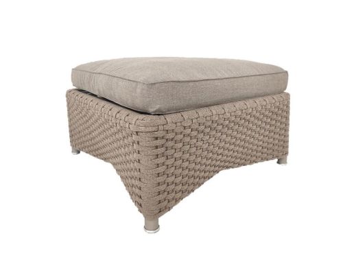 Cane-line Outdoor Diamond Fodskammel inkl. Natté Hynde H: 40 cm - Taupe/Soft Rope