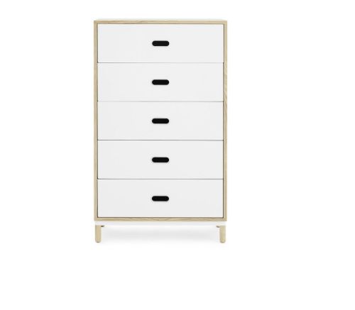 Normann Copenhagen Kabino Kommode 5 Skuffer H: 127 cm - Hvid