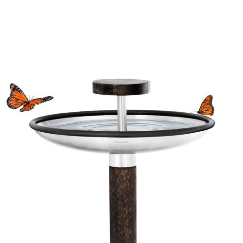 Blomus Fuera Bird Feeder Bird Bath H: 132 cm - Wood