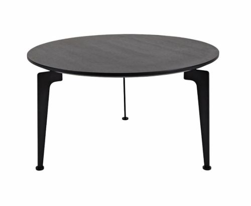 Innovation Living Laser Sofabord Ø: 70 cm - Sort Egetræ/Sort Metal