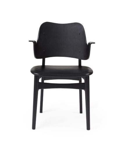 Warm Nordic Gesture Chair SH: 46 cm - Beech/Black Leather