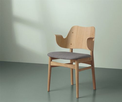 Warm Nordic Gesture Chair SH: 46 cm - Oak/Grey Melange