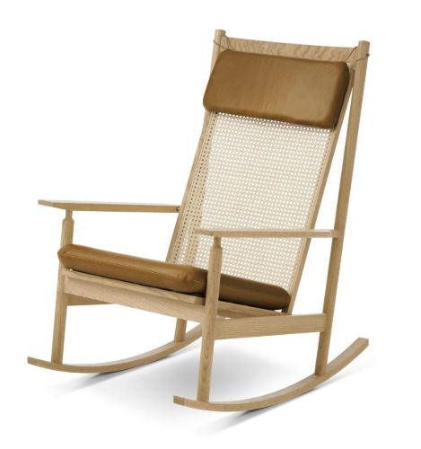 Warm Nordic Swing Rocking Chair H: 103 cm - Oak/Cognac