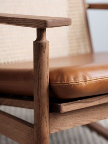 Warm Nordic Swing Rocking Chair H: 103 cm - Teak/Cognac