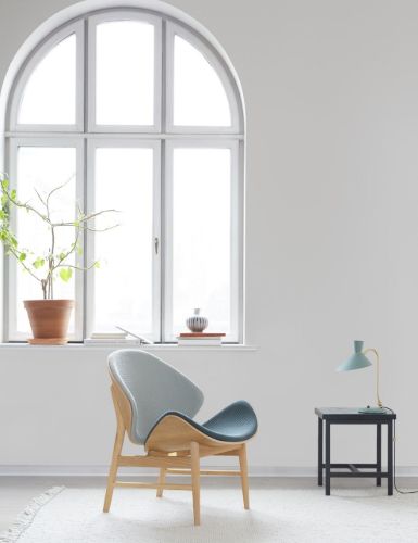 Warm Nordic The Orange Lounge Chair SH: 38 cm - Oak/Midnight Blue