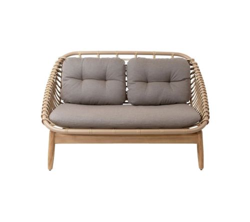 Cane-line Outdoor Strington 2 Pers. Sofa inkl. AirTouch Hyndesæt L: 135 cm - Natural/Teak m. Weave