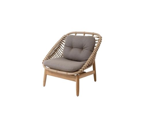 Cane-line Outdoor Strington Loungestol inkl. AirTouch Hyndesæt SH: 40 cm - Natural/Teak m. Weave