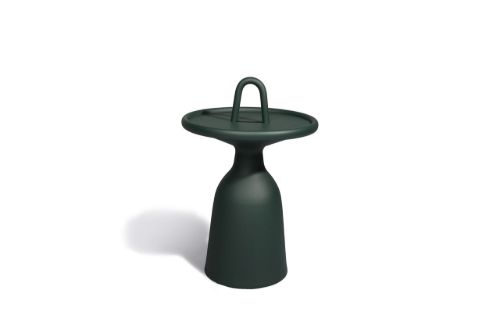 Mindo 104 Side Table w. Handle  Ø: 40 cm - Dark Green