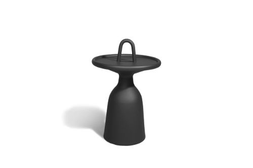 Mindo 104 Side Table w. Handle  Ø: 40 cm - Dark Grey