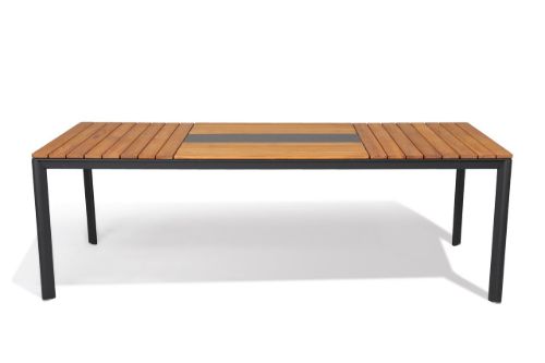 Mindo 101 Dining Table 222x90 cm - Dark Grey/Teak/Opium Black