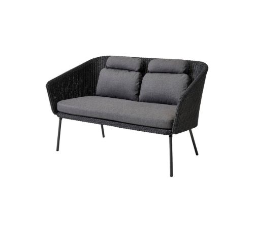 Cane-line Outdoor Mega Dining Bænk inkl. AirTouch Hyndesæt L: 135 cm - Grey/Graphite Weave
