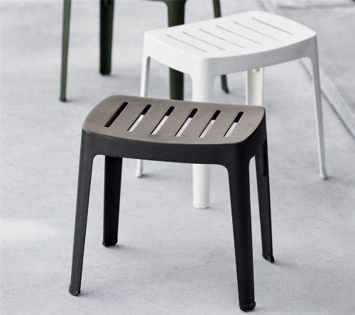 Cane-line Outdoor Cut Skammel H: 40 cm - White Aluminium