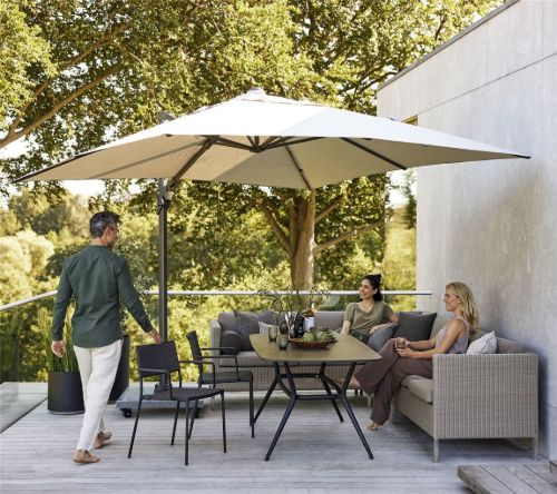Cane-line Outdoor Dining Lounge 2 Pers. Sofa Højre Modul inkl. Hyndesæt L: 153 cm - Taupe Weave/White