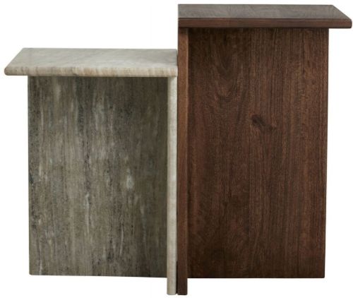Nordal GLINA high tables H:58 cm - wood/marble