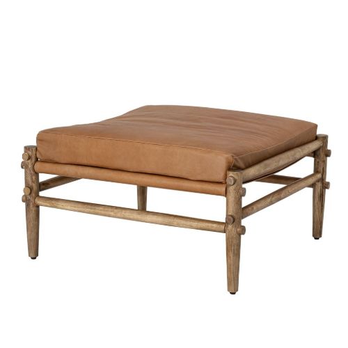 Bloomingville Aysia Taburet 84x84 cm - Læder/Natur