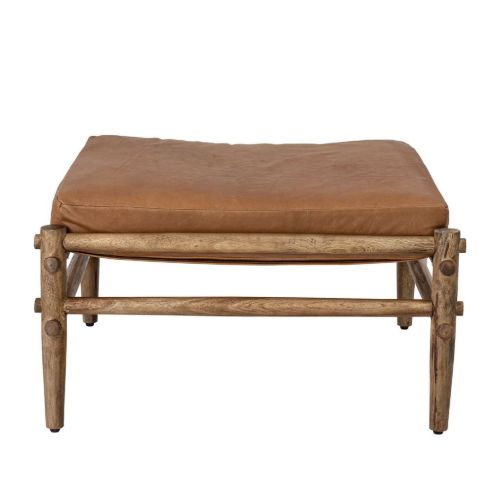 Bloomingville Aysia Taburet 84x84 cm - Læder/Natur