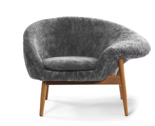 Warm Nordic Fried Egg Loungestol Højre SH: 40 cm - Scandinavian Grey