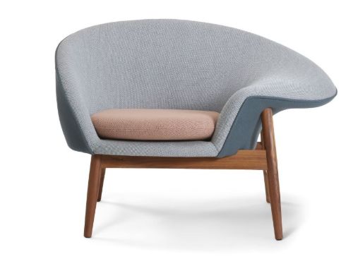 Warm Nordic Fried Egg Loungestol Højre SH: 40 cm - Petrol/Light Green/Fresh Peach