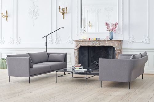 HAY Silhouette 2 Personers Sofa Mono L: 171 cm - Coda 182 / Black Powder Coated Steel