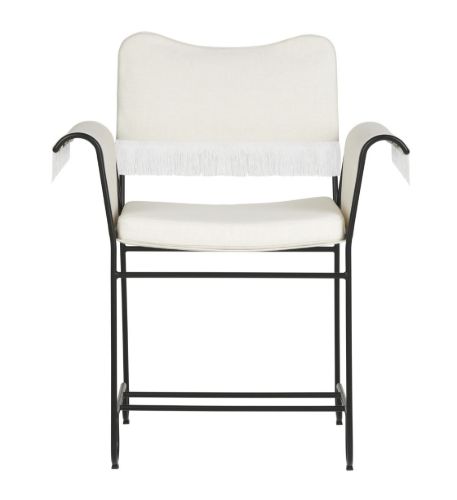 GUBI Tropique Dining Chair W. Fringes SH: 45 cm - Black/Limonta 06