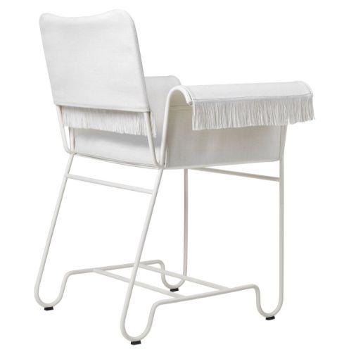 GUBI Tropique Dining Chair W. Fringes SH: 45 - White/Limonta 06