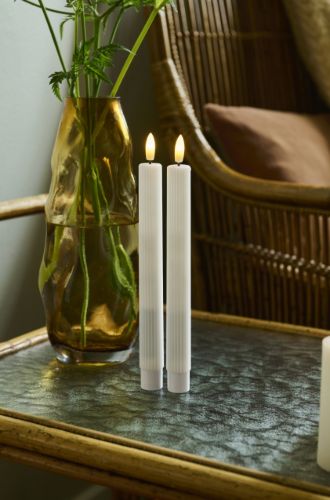 Sirius Smilla Tall Genopladelige Stearinlys H: 25 cm Sæt af 2 stk. - White