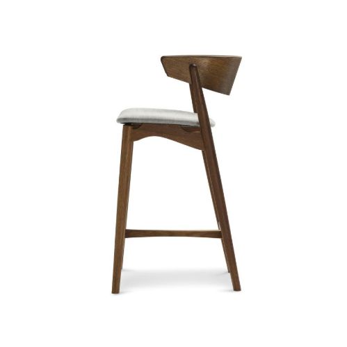 Sibast Furniture No 7 Bar Stool SH: 65 cm - Smoked Oak / Remix 123 Light Grey