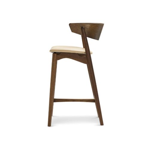 Sibast Furniture No 7 Bar Stool SH: 65 cm - Smoked Oak / Spectrum Honey Leather